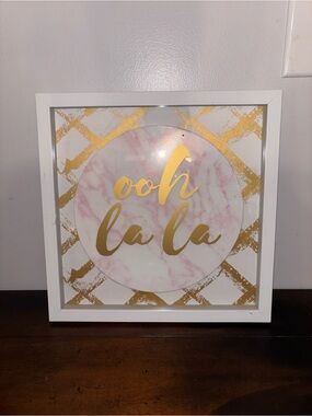 Ooh La La Gold & Pink Framed Wall Art